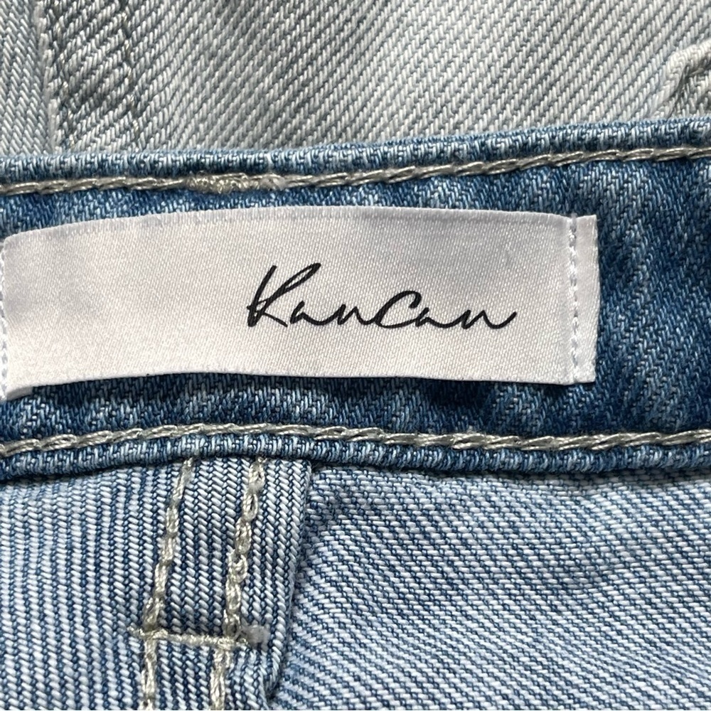 KanCan Women’s High Rise Denim Shorts Size S Cuffed Light Wash Distressed - Picture 7 of 8